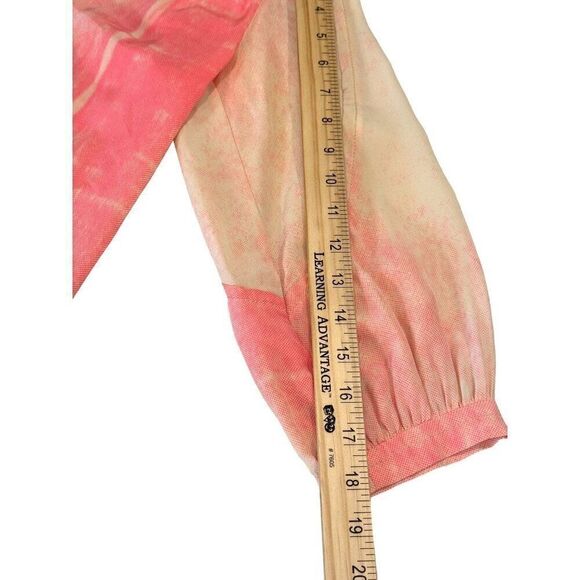 Diane Von Furstenberg Cahill Blouse Tie Dye Print 100% Silk Blouse Sz 2 EUC - Picture 6 of 8